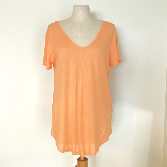 Zara Basics Collection Orange Flowy Short-Sleeve Tunic - Picture 1 of 10